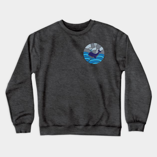 Sea whale mosaic (Pocket size) Crewneck Sweatshirt by COLeRIC